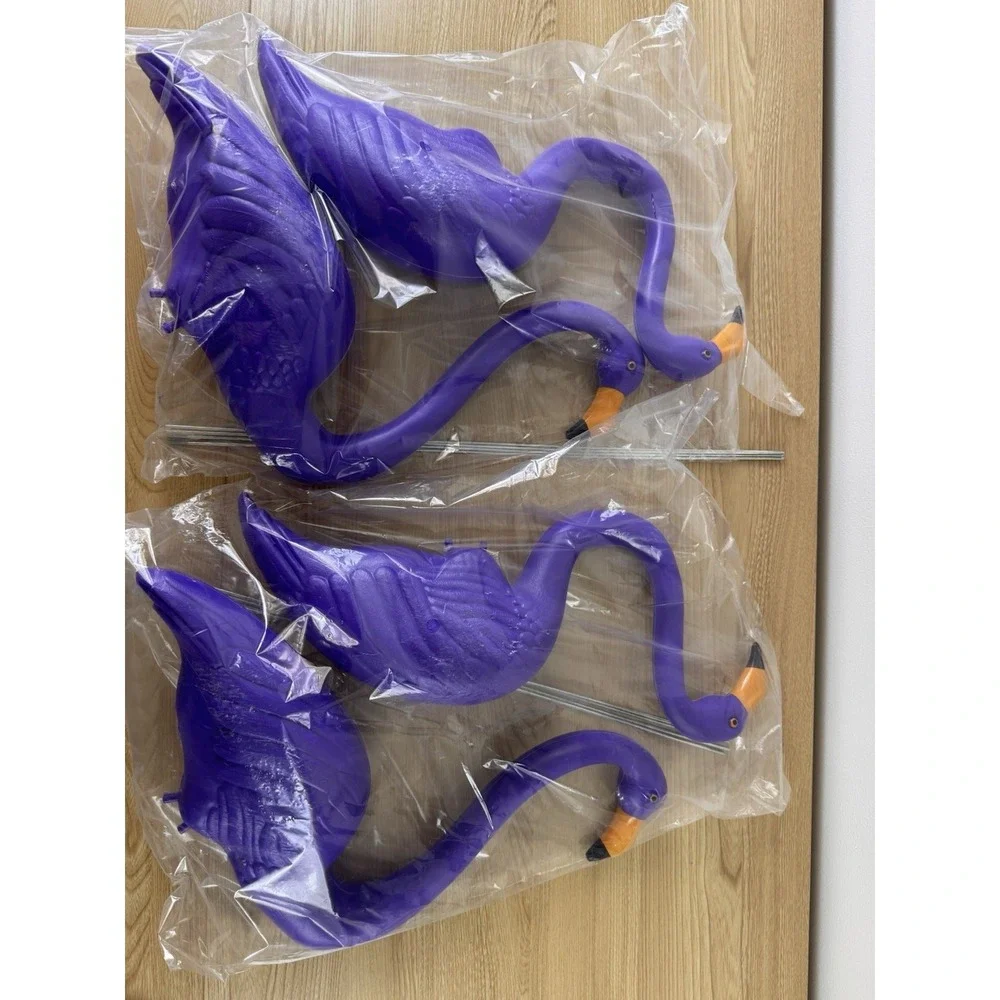 Northlight Purple Flamingo Garden Stakes Set of 4 NEW Sealed Yard Decor (RARE)